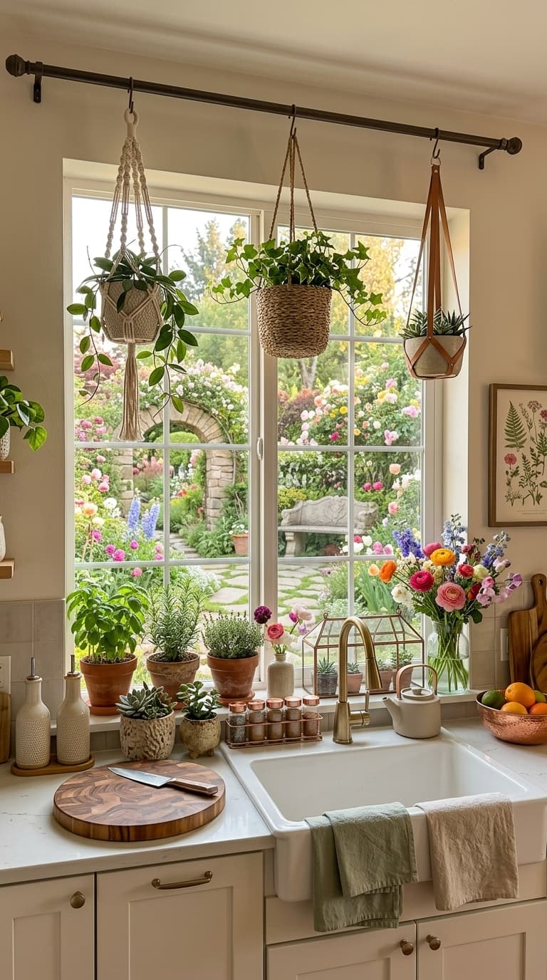 A comfortable living room with a plush sofa, layered rugs, soft lighting, and a coffee table with decorative books and a vase of fresh flowers.