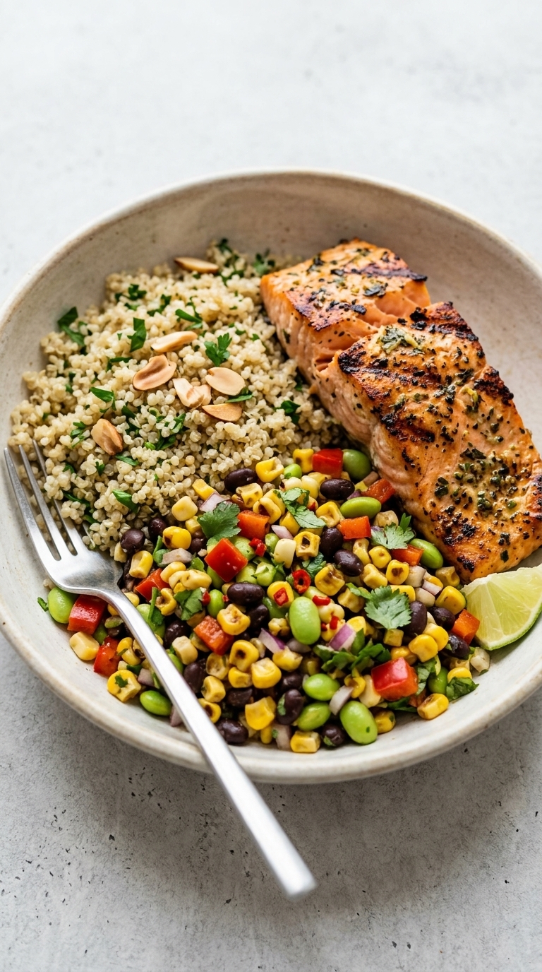 A vibrant bowl featuring grilling & bbq