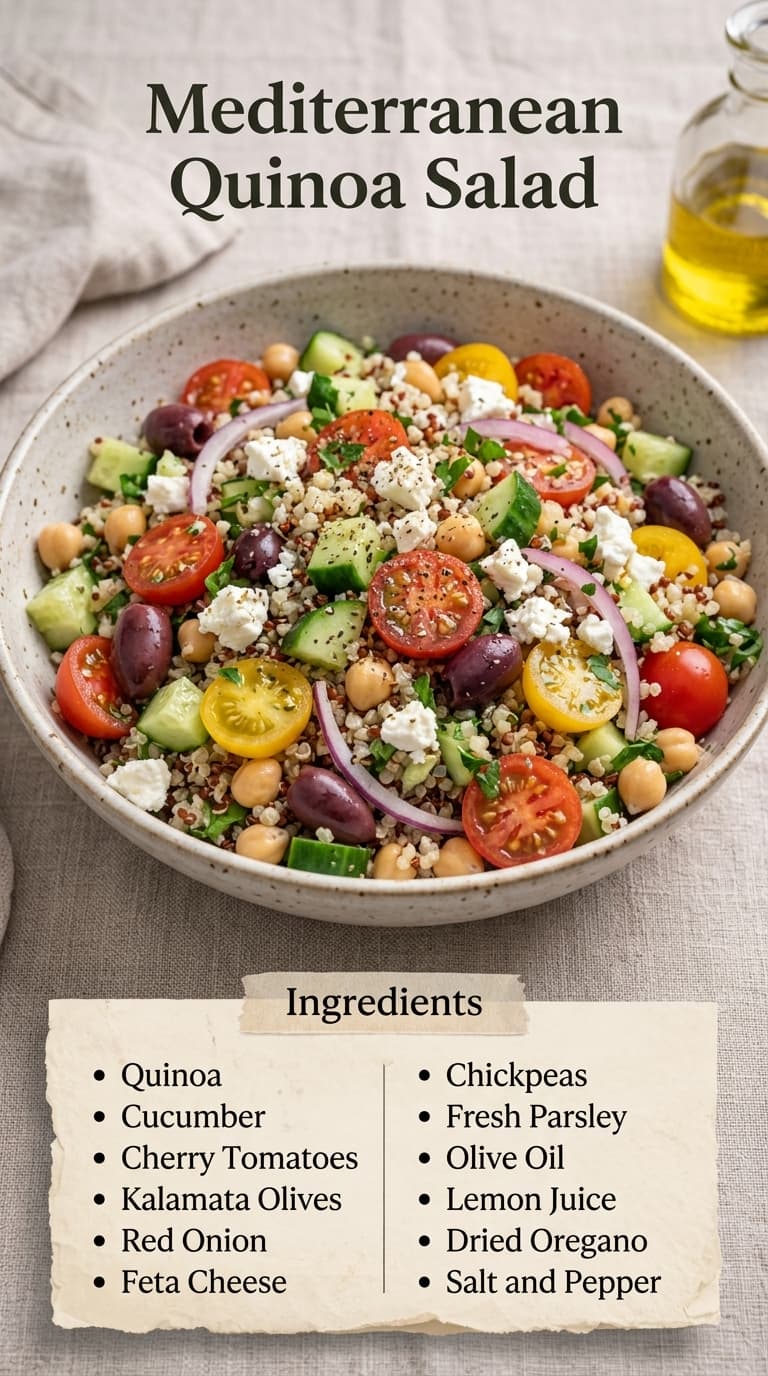Colorful summer salad with mixed greens, cherry tomatoes, cucumber, and feta cheese.